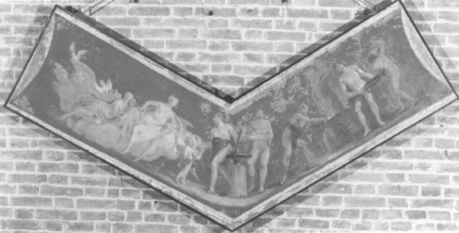 scena mitologica con l'officina di Plutone e Proserpina (dipinto) di Bison Giuseppe Bernardino (attribuito) (primo quarto sec. XV)