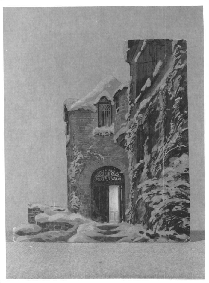 architettura (modellino di scenografia, frammento) di Goncarova Natalja (attribuito) (sec. XX)