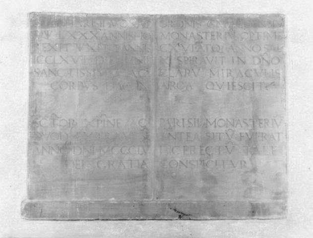 lapide commemorativa - ambito veneto (sec. XIV)