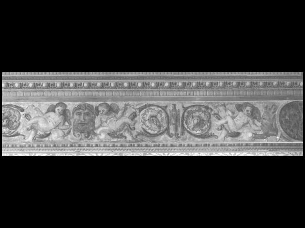 motivi decorativi vegetali grottesche e putti (dipinto) - ambito veneto (seconda metà sec. XVI)