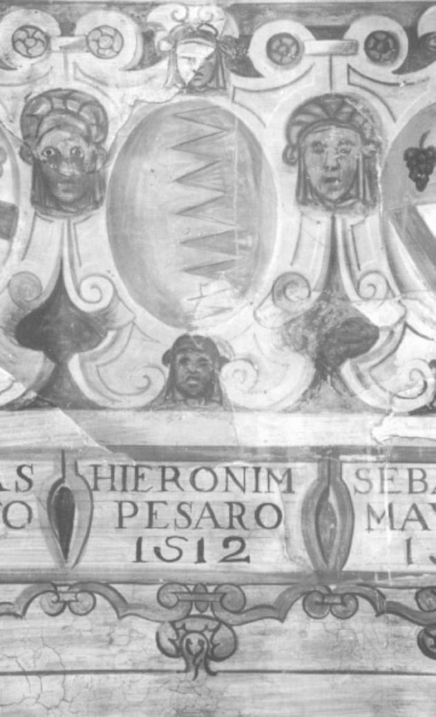 stemma gentilizio della famiglia Pesaro (dipinto) - ambito veneto (sec. XVII)