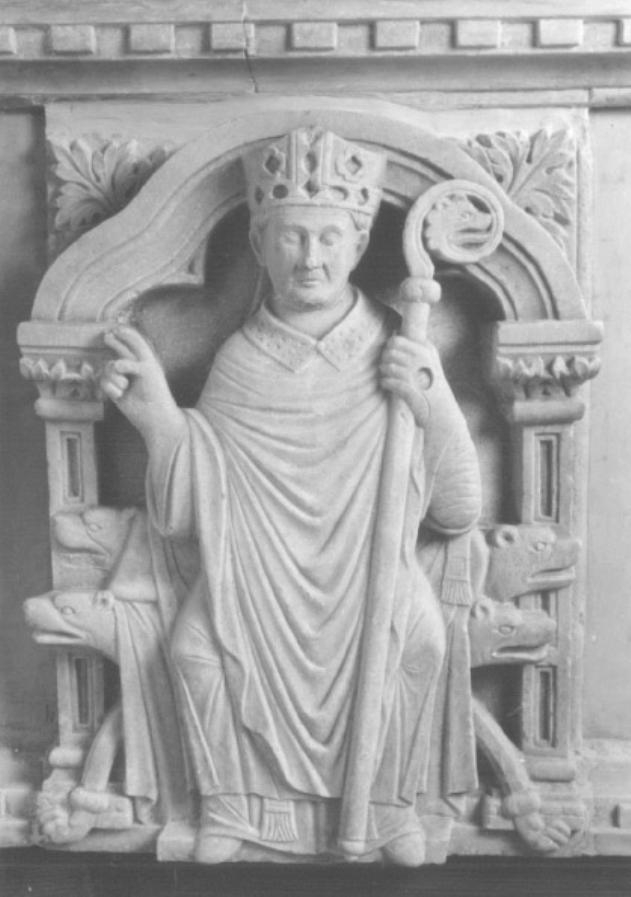 ritratto funebre di vescovo trevigiano (rilievo) - ambito veneto (fine/inizio secc. XIII/ XIV)