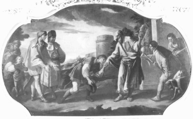 Ritorno del figliol prodigo (dipinto) di Marieschi Jacopo detto Jacopo di Paolo (attribuito) (primo quarto sec. XVIII)