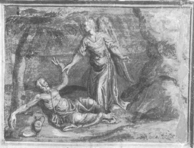 apparizione dell'angelo ad Elia (dipinto) di Caliari Benedetto (sec. XVI)