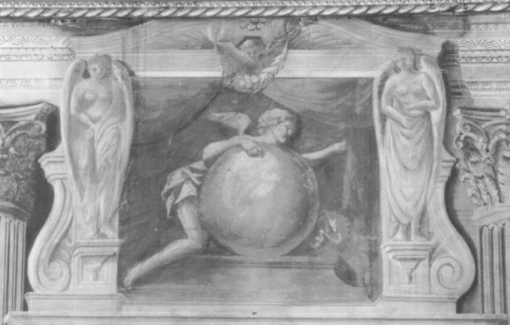 finta cornice marmorea con angeli/ altri (dipinto) di Caliari Benedetto (sec. XVI)