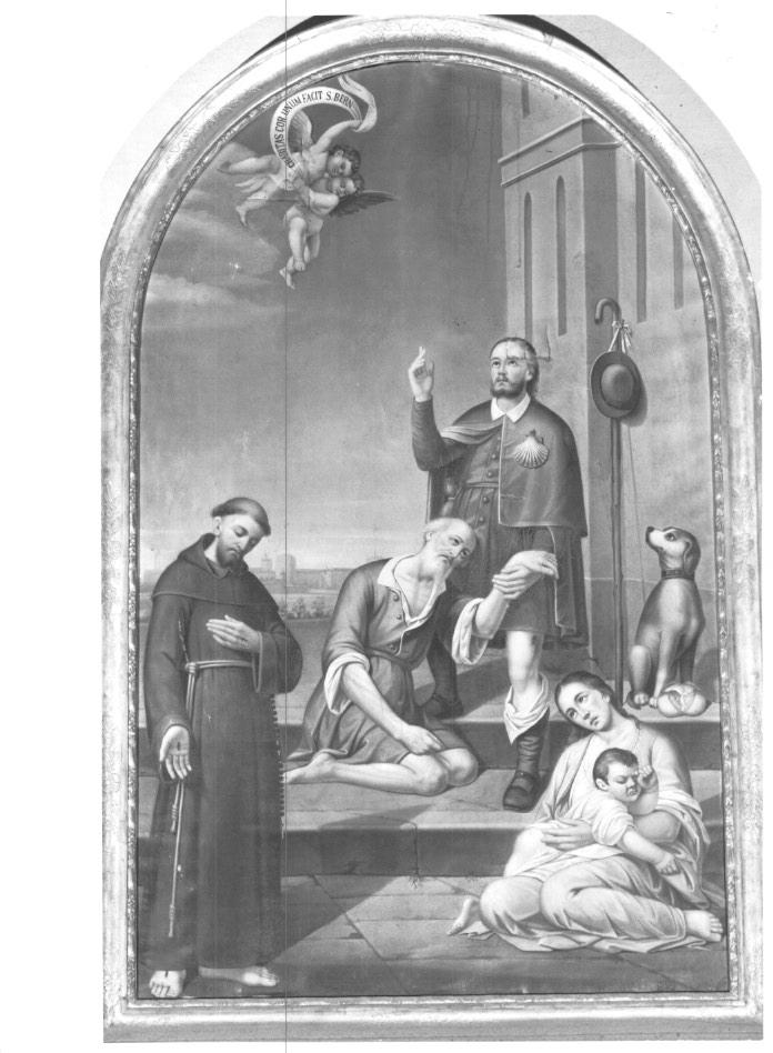 San Rocco Benedice gli appestati e Sant' Antonio (dipinto) di Bogo Fabrizio (sec. XIX)