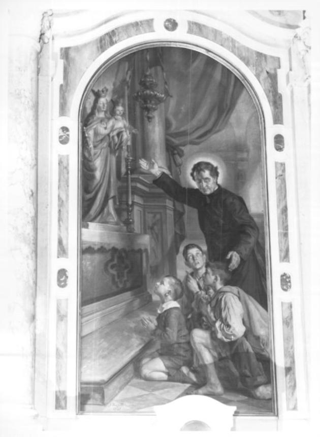 San Giovanni Bosco presenta i figli del popolo alla Madonna Ausiliatrice (dipinto) - ambito veneto (sec. XX)