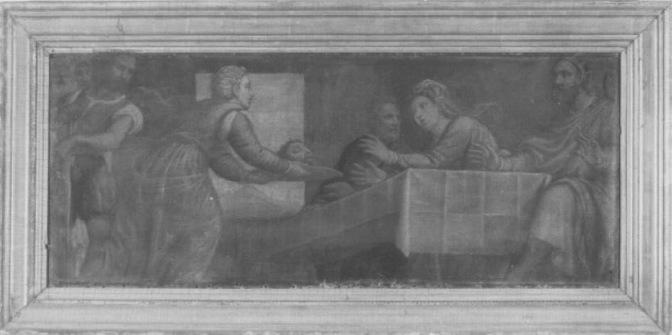 SalomS reca il capo di San Giovanni battista a Erode ed Erodiade (dipinto) di Amalteo Pomponio (attribuito) (sec. XVI)