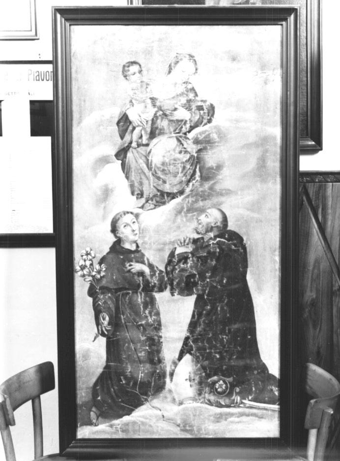 apparizione della Madonna a Sant'Antonio e San Benedetto (dipinto) - ambito veneto (fine/inizio secc. XIX/ XX)