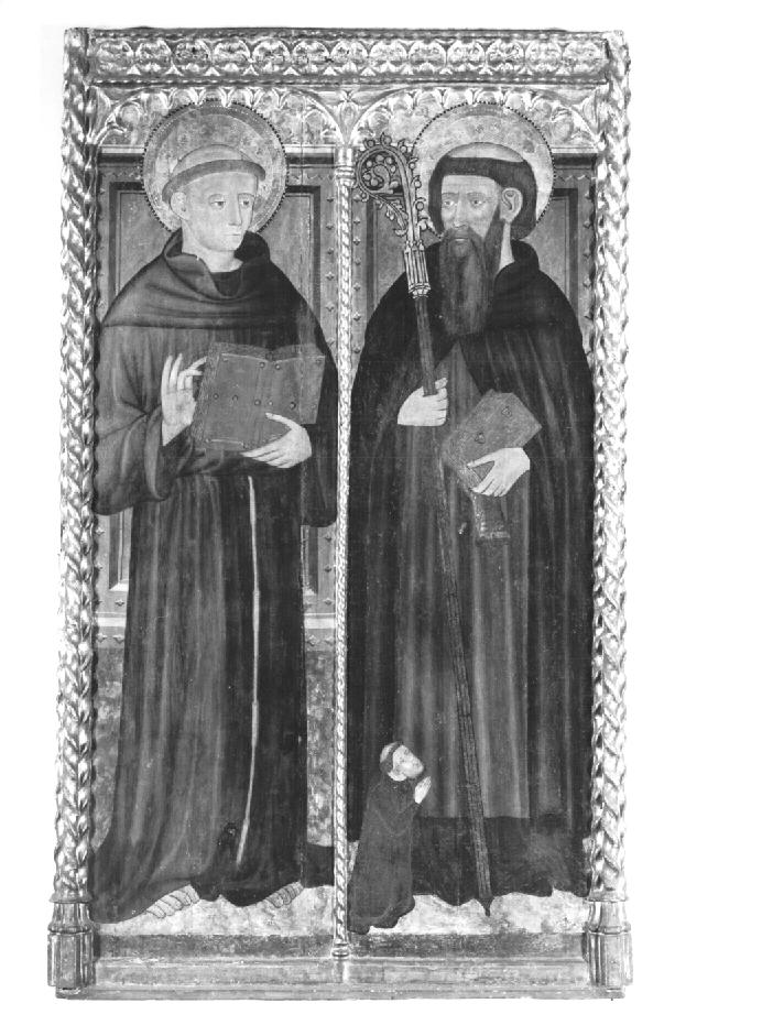 Sant'Antonio da padova e San francesco d'Assisi con devoto (dipinto) - ambito veneto (sec. XIV)