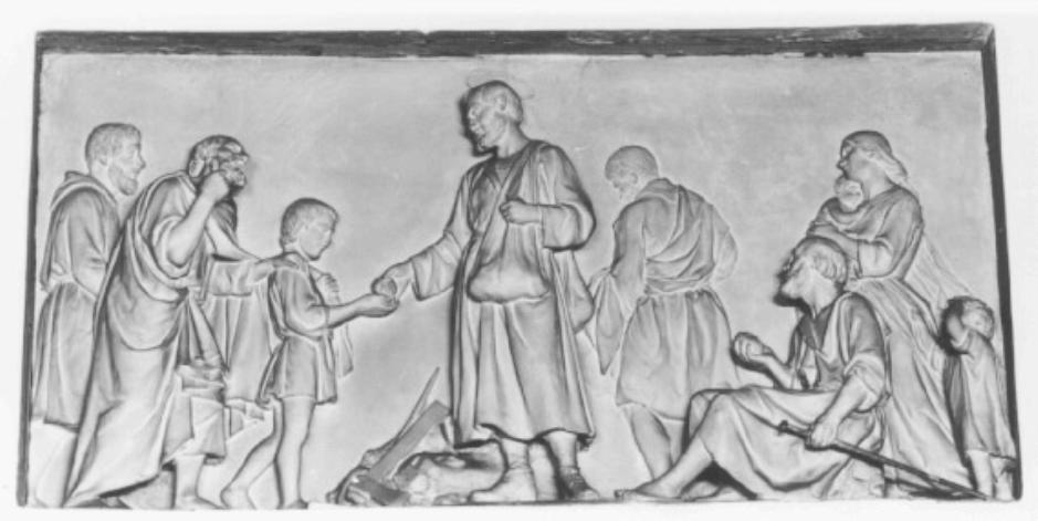 Carità del Beato Enrico (rilievo) di Zandomeneghi Luigi Antonio (prima metà sec. XIX)