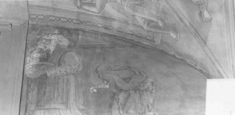 Santo non identificato, Santa Elisabetta, San Zacca- ria ed Eva (dipinto) di Donati Carlo (secondo quarto sec. XX)