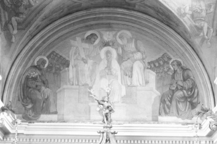 Incoronazione della Madonna fra schiere di sante, San Giuseppe e Sant'Anna (dipinto) di Donati Carlo (secondo quarto sec. XX)