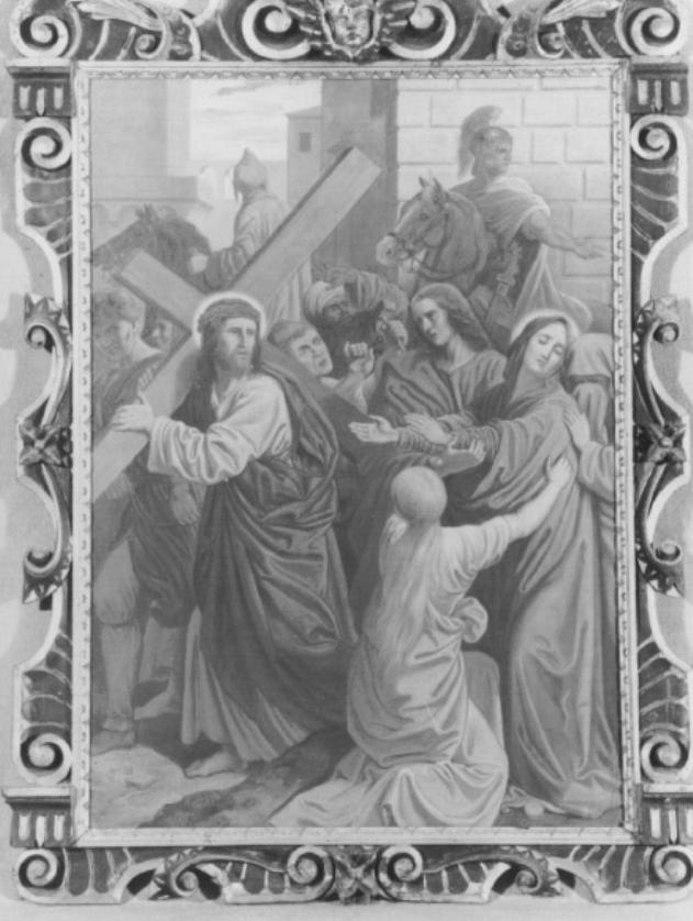 Gesu' incontra la madre (dipinto) di Reinhard Heinrich - ambito veneziano (sec. XIX)