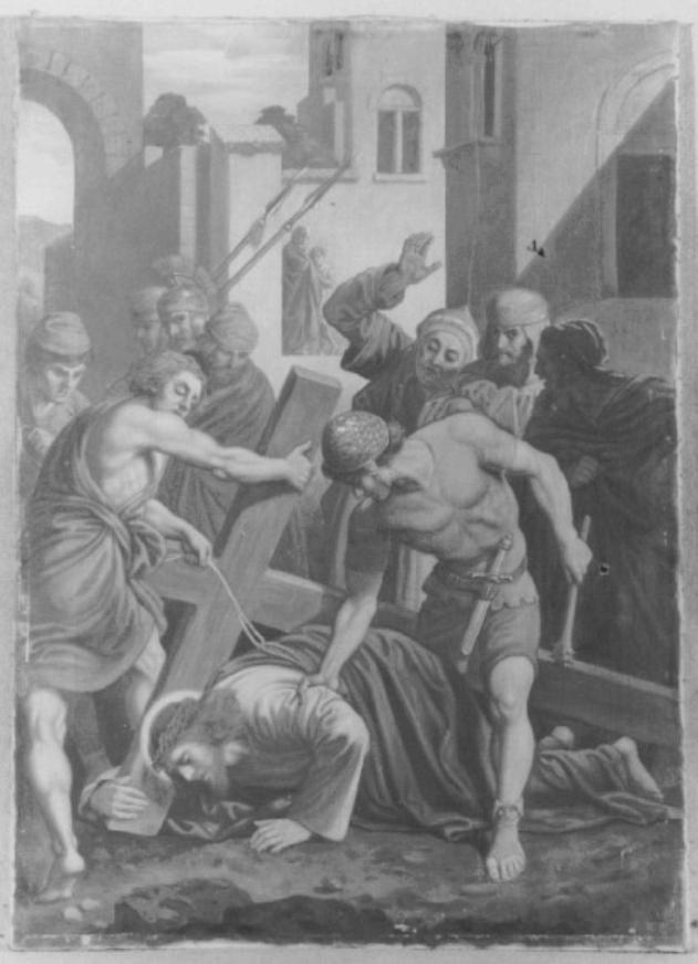 Gesu' cade la seconda volta (dipinto) di Reinhard Heinrich - ambito veneziano (sec. XIX)