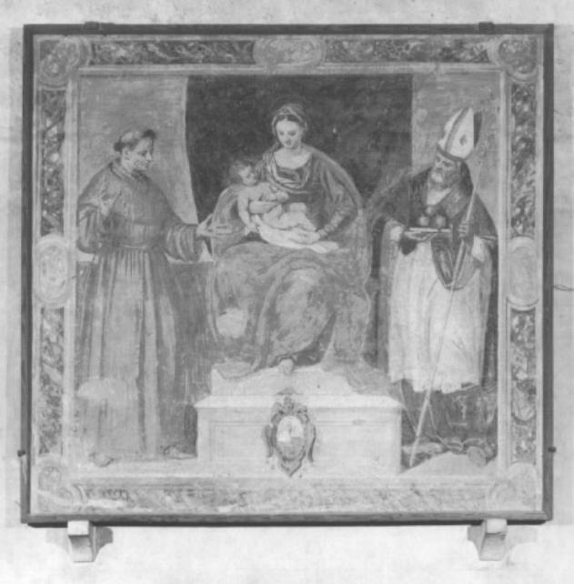 Madonna con Bambino e Santi (dipinto) di Caliari Paolo Detto Paolo Veronese (cerchia) (seconda metà sec. XVI)