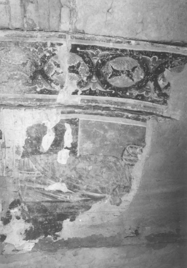 Fascia decorativa, figura stante paludata (dipinto) - ambito veneto (sec. XIII)