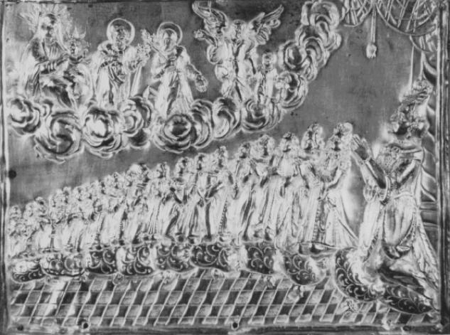 Devoti pregano la Madonna con il Bambino e Santi (ex voto) - ambito veneto (metà sec. XVIII)