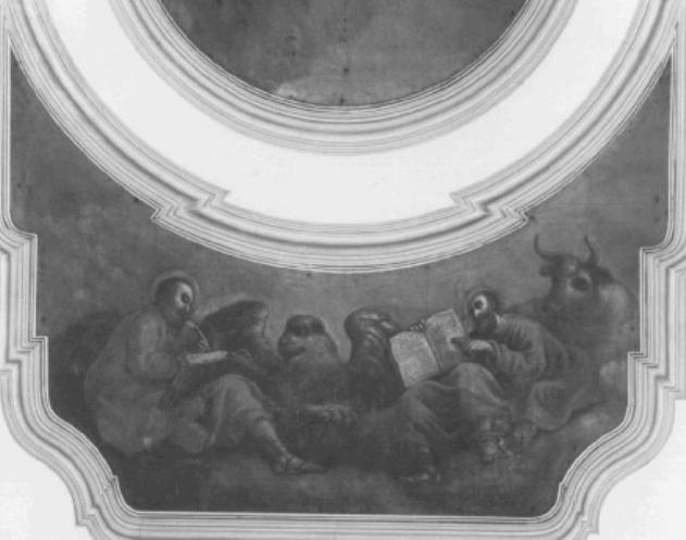 Gli evangelisti Marco e Matteo con i loro simboli (dipinto) - ambito veneto (sec. XVII)