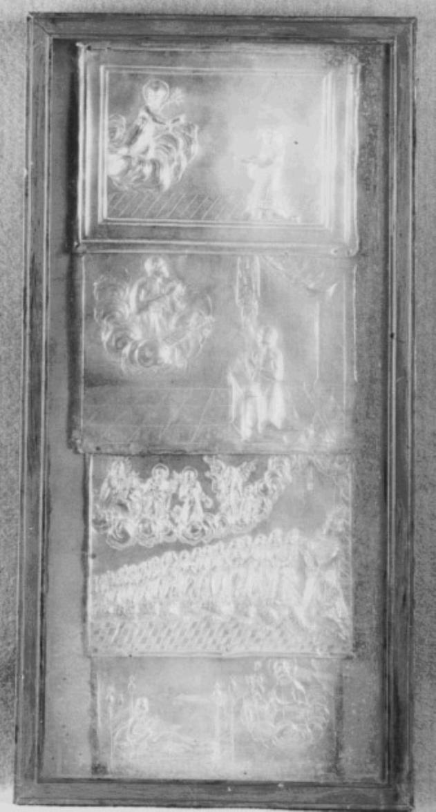 devoto inginocchiato prega San Gaetano da Thiene per l'ottenimento di una grazia (ex voto) - ambito veneto (metà sec. XVIII)