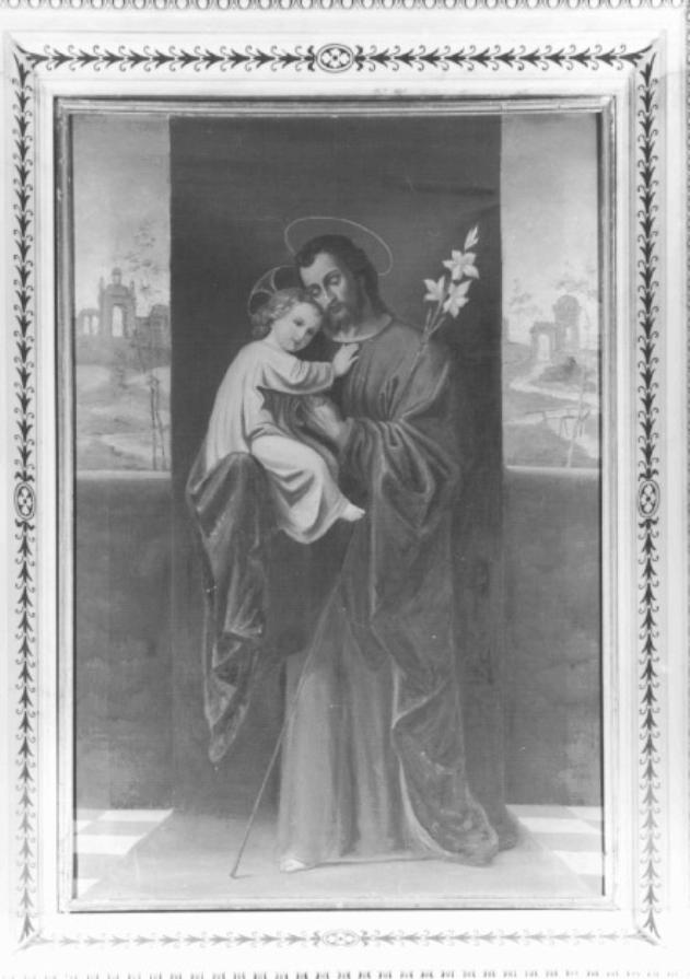 San Giuseppe col Bambino (dipinto) di Linzi Carlo - ambito veneto (sec. XX)