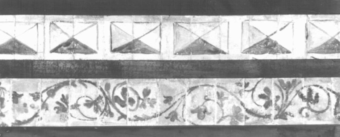 motivi decorativi geometrici a punte di diamante (dipinto) - ambito veneto (sec. XVI)
