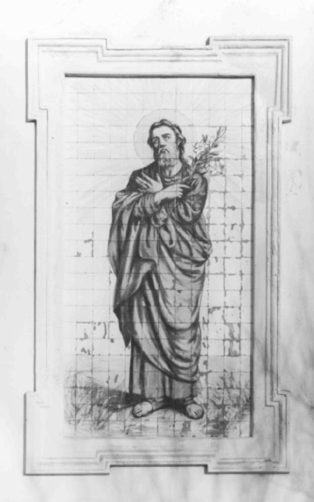 Figura maschile (santo?) (dipinto) di Gregori G (sec. XX)