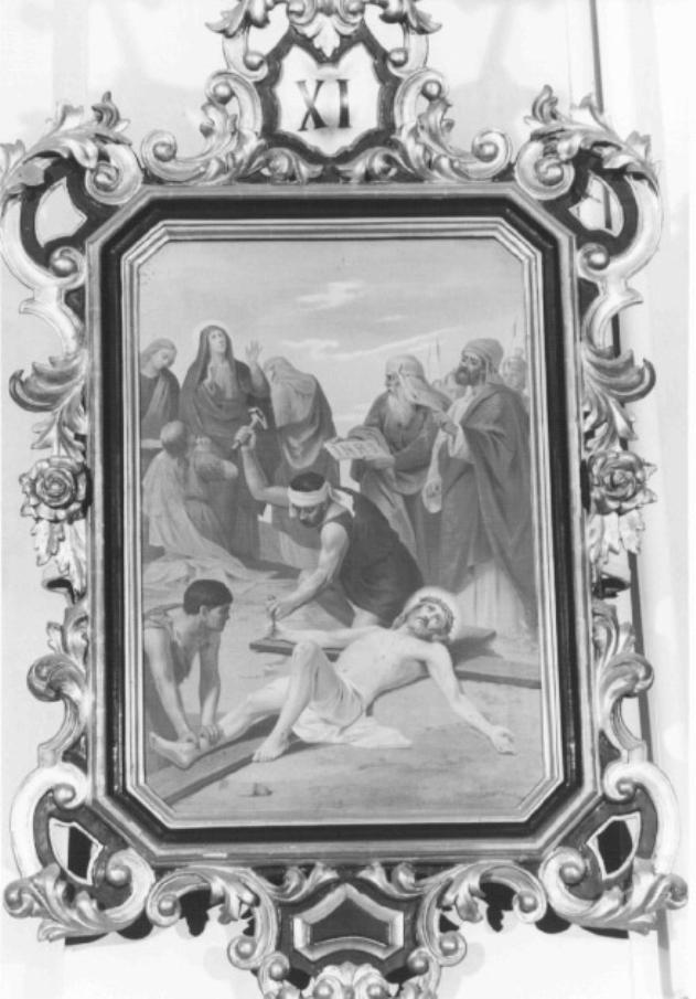 stazione XI: Gesu' inchiodato in croce (dipinto) - ambito veneto (inizio sec. XX)