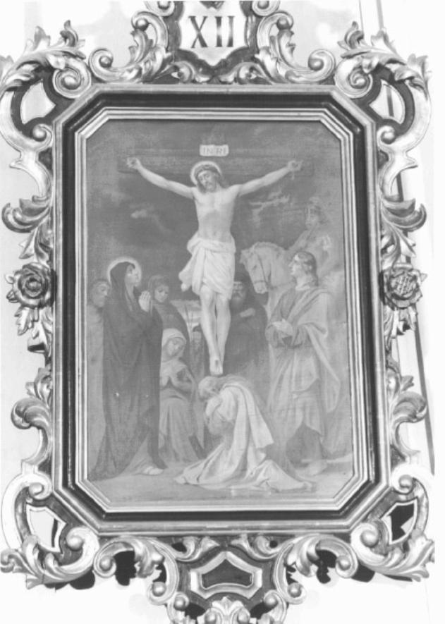 stazione XII: Gesù innalzato e morto in croce (dipinto) - ambito veneto (inizio sec. XX)