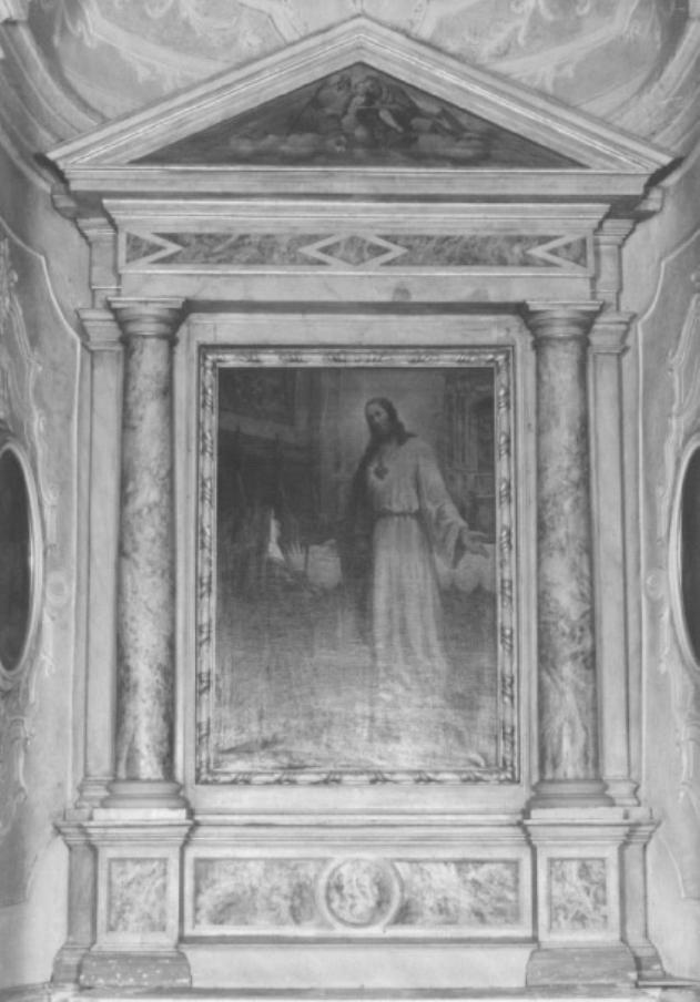 Sacro Cuore che appare a Santa Margherita Alacoque (dipinto) di Beni Antonio (sec. XX)