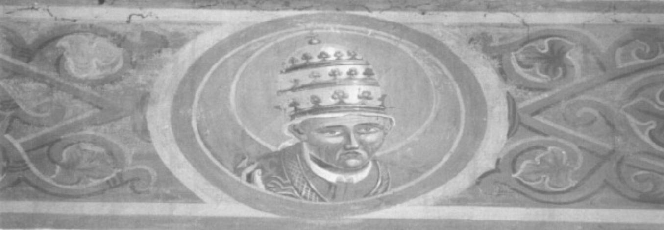 medaglione con busto di santo pontefice (dipinto) - ambito trevigiano (seconda metà sec. XIX)
