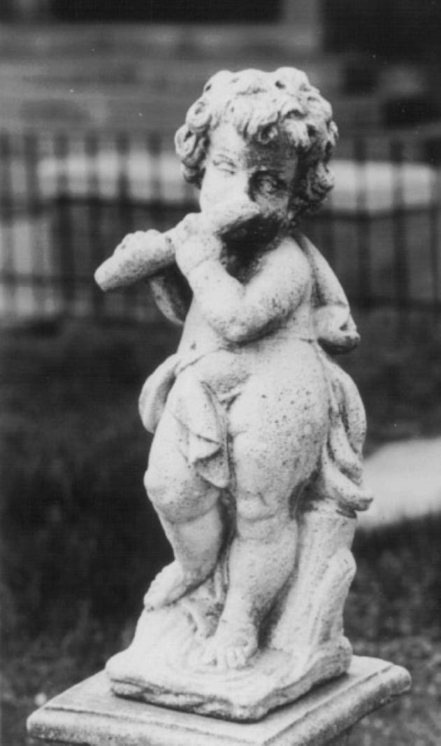 putto con flauto (dipinto) - ambito veneto (secc. XIX/ XX)