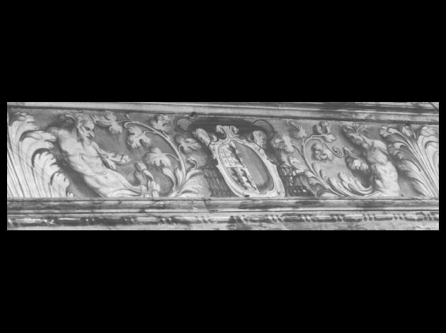 stemma/ figure fantastiche/ motivi decorativi ve- getali a raffigurazione di Marco Antonio (dipinto) di Campagnola Domenico (attribuito) (sec. XVI)