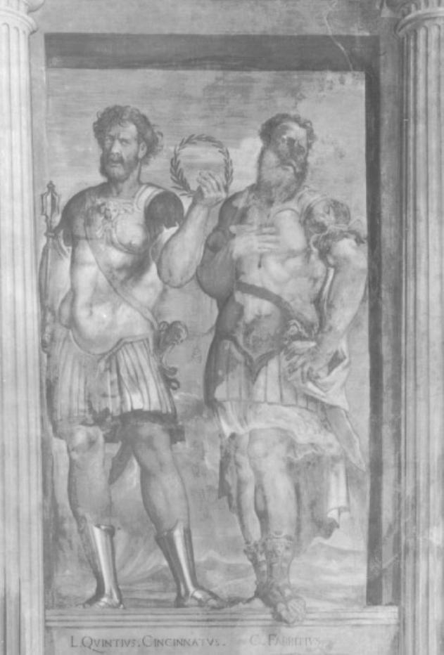 L. Quintio Cincinnato/ Caio Fabrizio (dipinto) di Campagnola Domenico (sec. XVI)