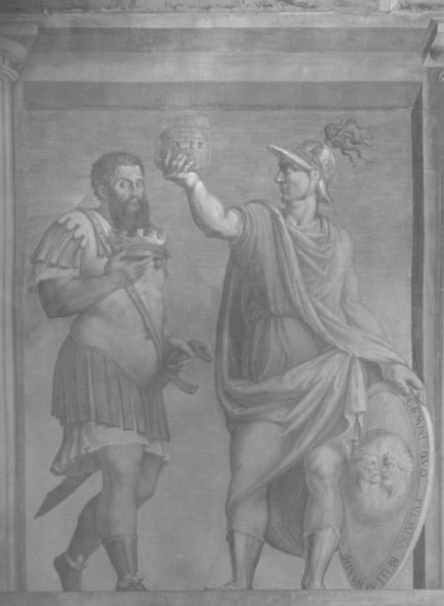 Scipione l'Emiliano/ Scipione l'Africano (dipinto) di Campagnola Domenico (attribuito) (sec. XVI)