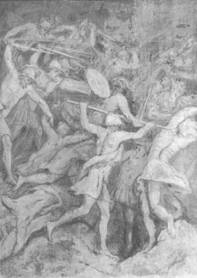 scena di battaglia (dipinto) di Stefano Dall'arzere (sec. XVI)