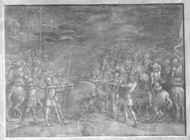 Teodosio vince Eugenio nei pressi di Aquileia (dipinto) di Stefano Dall'arzere (sec. XVI)