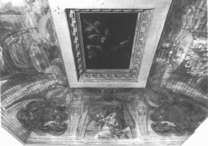 figure allegoriche/ scene mitologiche/ motivi decorativi a finti stucchi (dipinto, ciclo) - ambito veneto (sec. XVII)