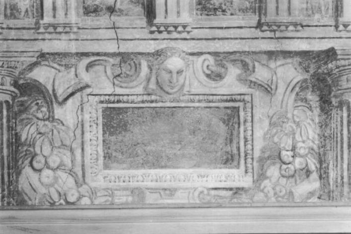 Mascherone/ festoni/ cartocci/ motivi decorativi a ovoli (dipinto) di Caliari Benedetto (attribuito) (sec. XVI)