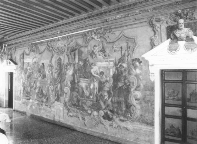 Scene mitologiche entro cornici mistilinee con sfingi e volute/ altri (dipinto) di Tiepolo Giovanni Battista (scuola) (sec. XVIII)
