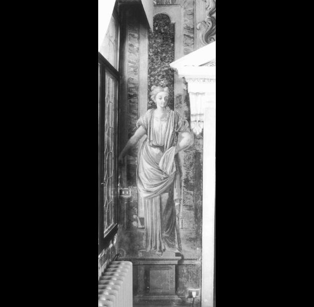 figura femminile con cornici a finti marmi (dipinto) di Tiepolo Giovanni Battista (scuola) (sec. XVIII)
