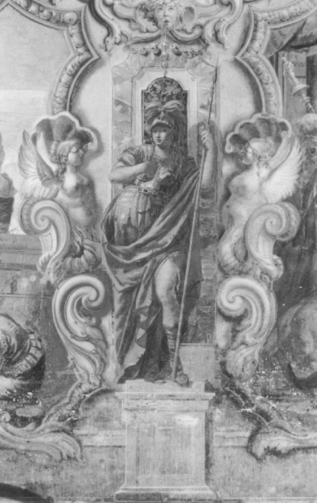 Minerva con cornici a finti marmi (dipinto) di Tiepolo Giovanni Battista (scuola) (sec. XVIII)