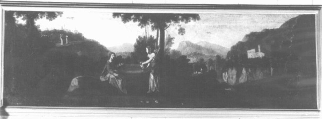 Cristo e la Samaritana al pozzo (dipinto) di Vernigo Girolamo Detto Girolamo Dai Paesi (sec. XVII)