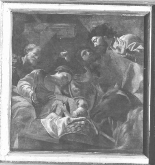 Nascita di Gesu' (dipinto) di Ferrari Luca Detto Luca Da Reggio (sec. XVII)