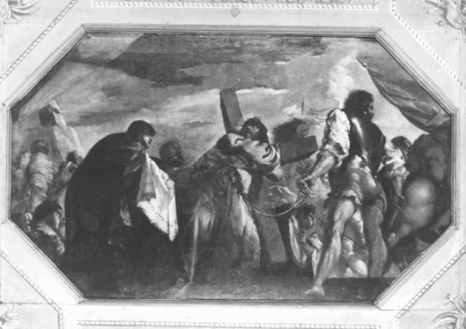 Salita al calvario (dipinto) di Maffei Francesco (sec. XVII)