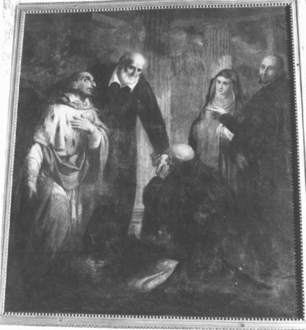 San Filippo Neri, santi e altri prelati (dipinto) di Dalla Rosa Saverio - ambito veronese (secc. XVIII/ XIX)