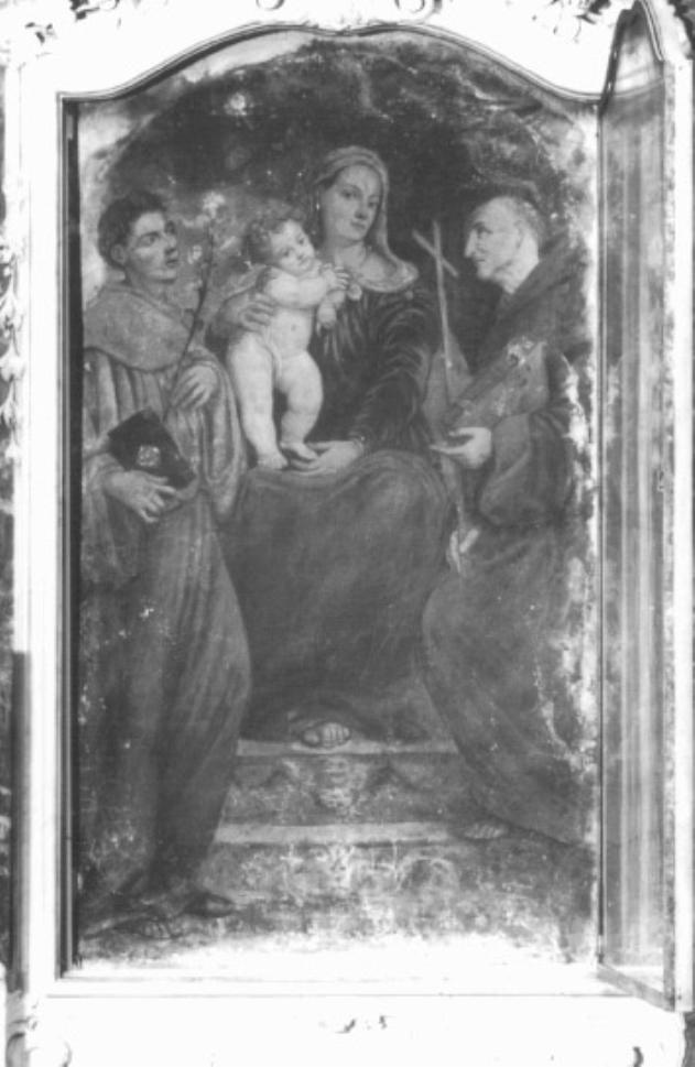 Madonna con Bambino e Sant'Antonio da Padova e San Bernardino (dipinto) di Stefano Dall'arzere (sec. XVI)
