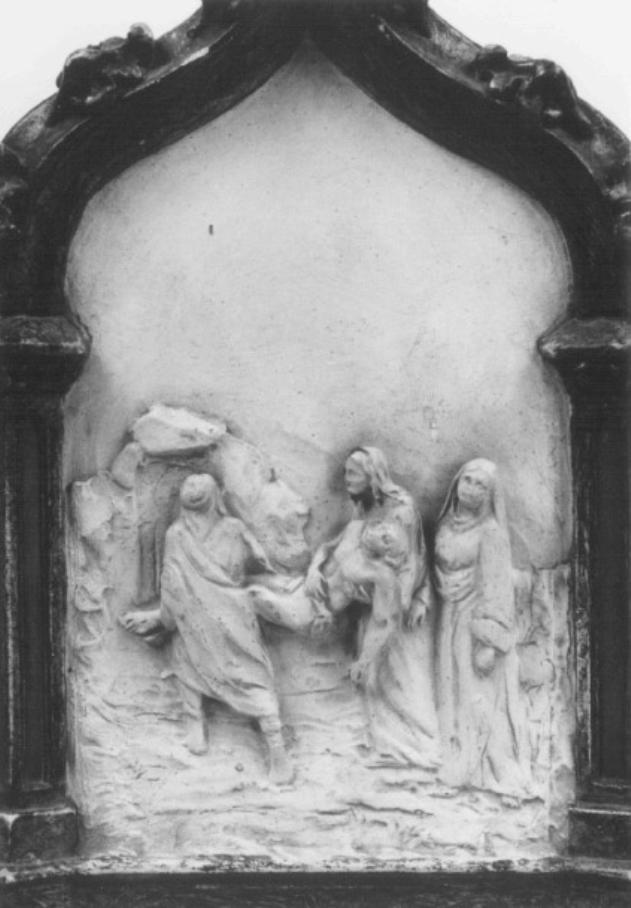 stazione XIV: Gesù deposto nel sepolcro (rilievo) - ambito veneto (sec. XIX)