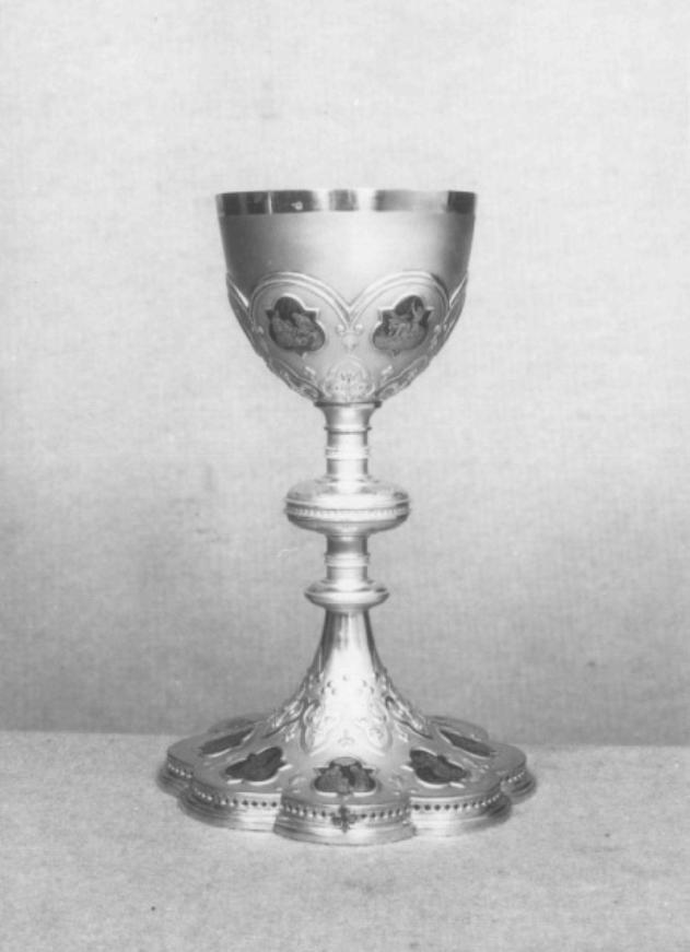 Via Crucis (entro medaglioni trilobi) (calice) - ambito lionese (prima metà sec. XX)
