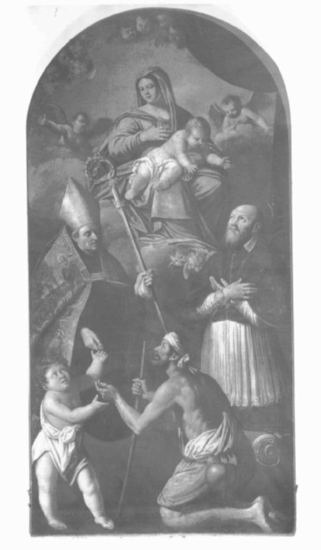 Madonna con Bambino in gloria con San Tommaso da Villanova e San Francesco di Sales (dipinto) di Damini Pietro (sec. XVII)